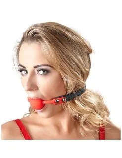 Baillon Réglable A Boule Rouge Bad Kitty