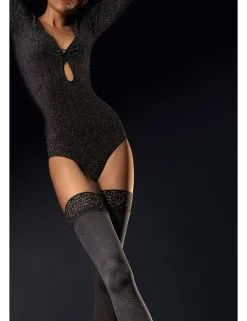 Fiore Bas Autofixants Fancy Gris 40 DEN