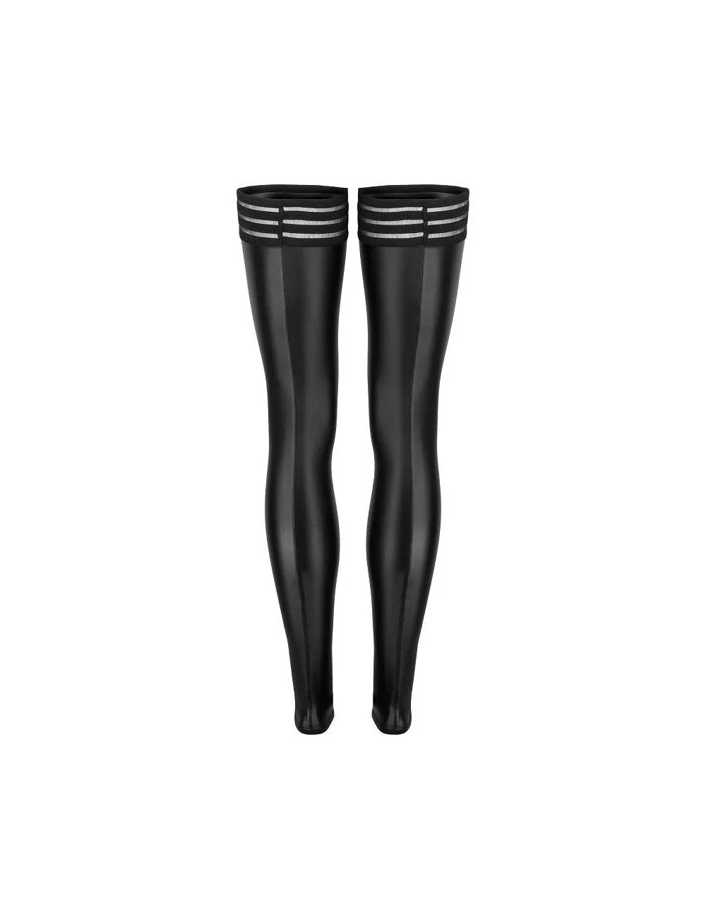 Bas Wetlook Bande Elastique Noir HandMade – Image 4