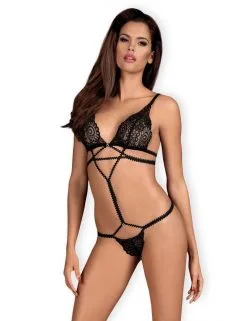 Obsessive Lingerie Body Lanières Noir Mixty Obsessive