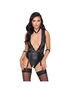 Cottelli Collection Body Ouvert Décolleté Dentelle Noir Cottelli