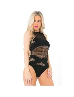 Body Résille Et Bandes Filet PINK LIPSTICK