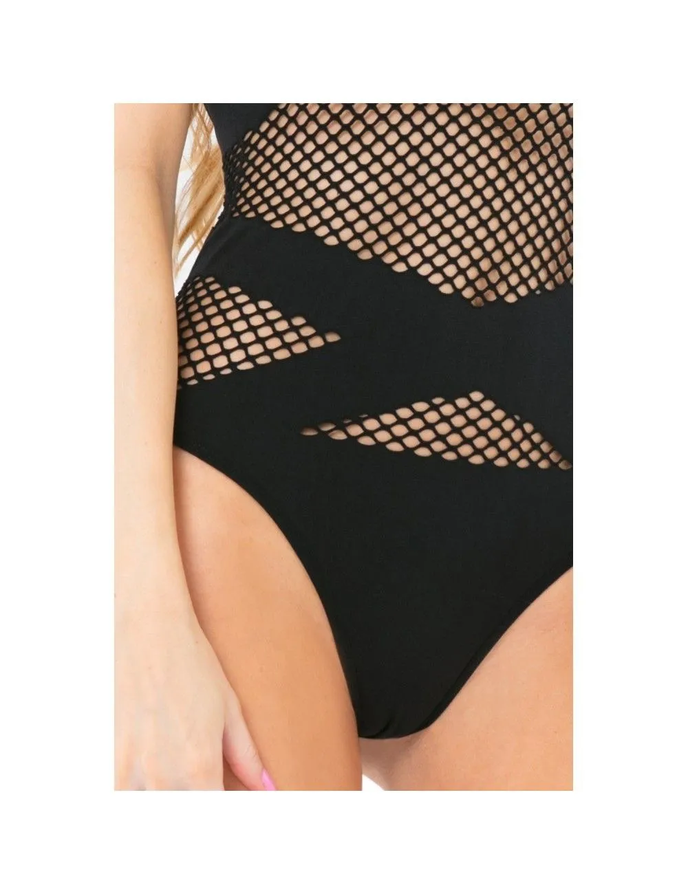 Body Résille Et Bandes Filet PINK LIPSTICK – Image 4