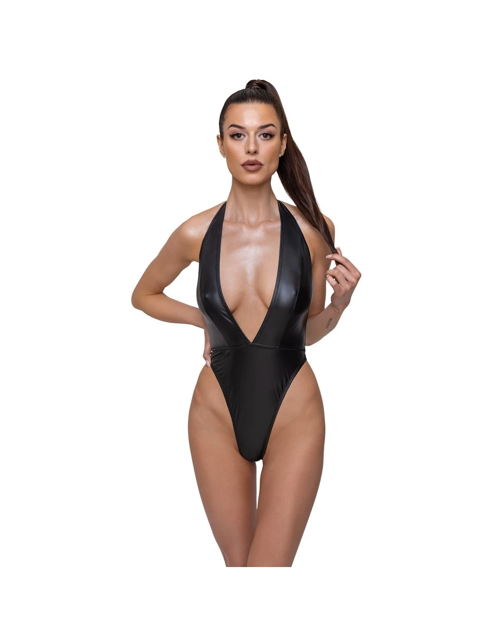 Cottelli Collection Body String Noir Exchancré Et Décolleté Cottelli – Image 3