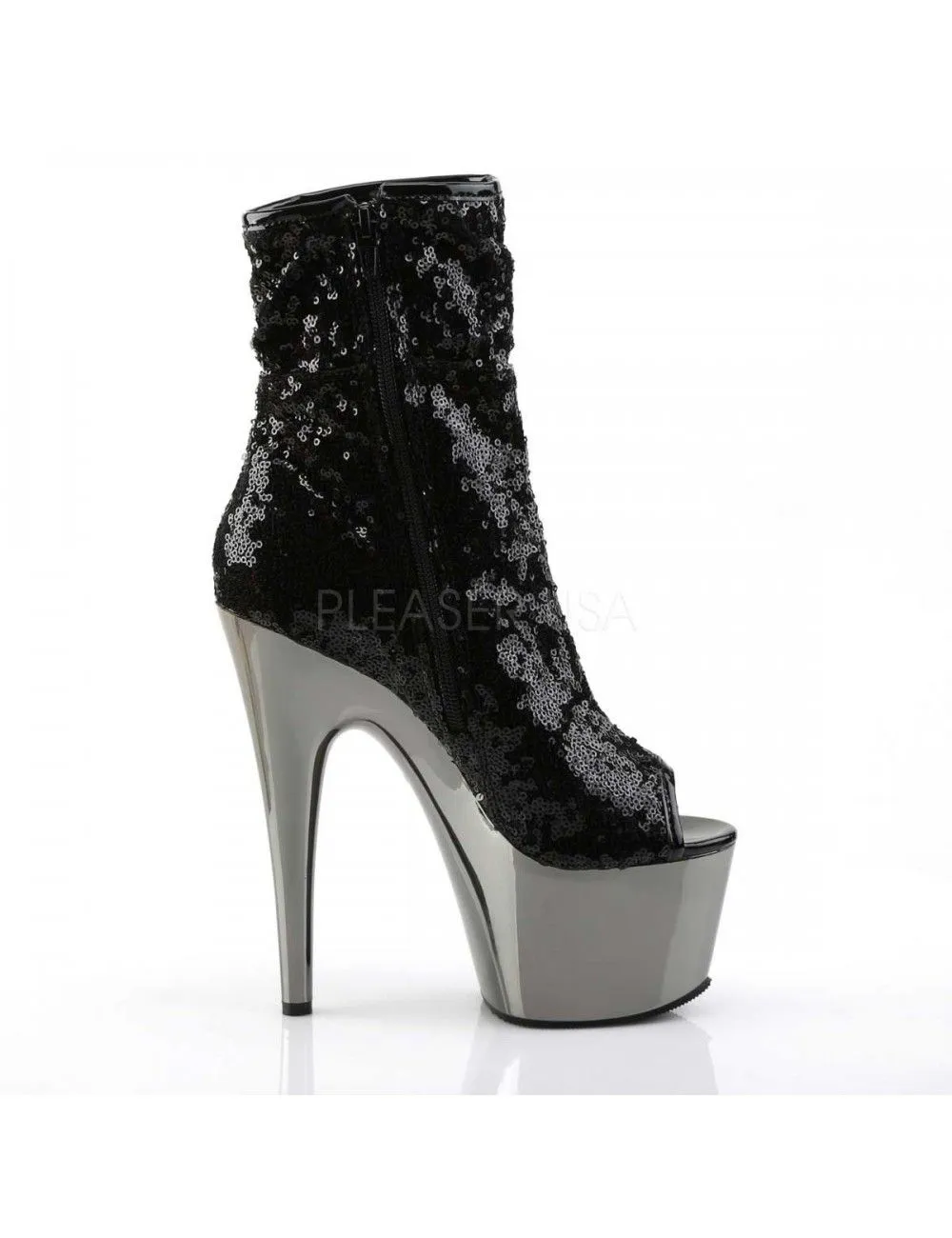 Pleaser USA Shoes Bottine Plateforme Pole Dance Sequin Noir Pleaser – Image 5