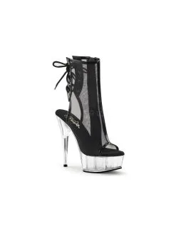 Pleaser USA Shoes Bottines Effet Transparence Noir PLEASER