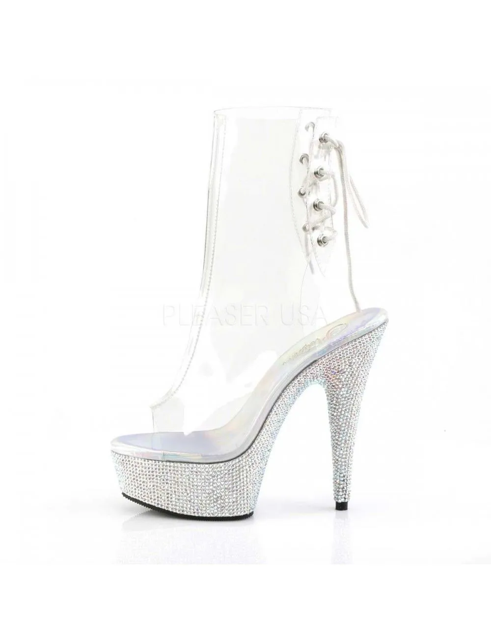 Pleaser USA Shoes Bottines Joyaux Et Strass Transparent Luxe PLEASER – Image 3