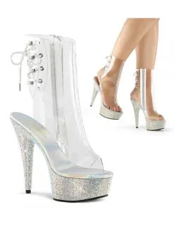Pleaser USA Shoes Bottines Joyaux Et Strass Transparent Luxe PLEASER