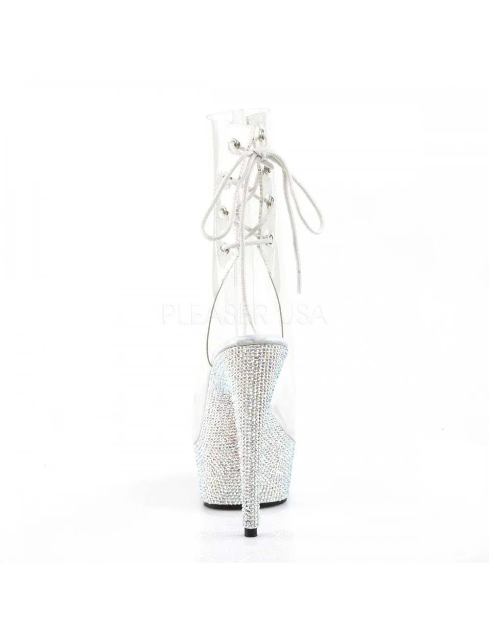 Pleaser USA Shoes Bottines Joyaux Et Strass Transparent Luxe PLEASER – Image 4