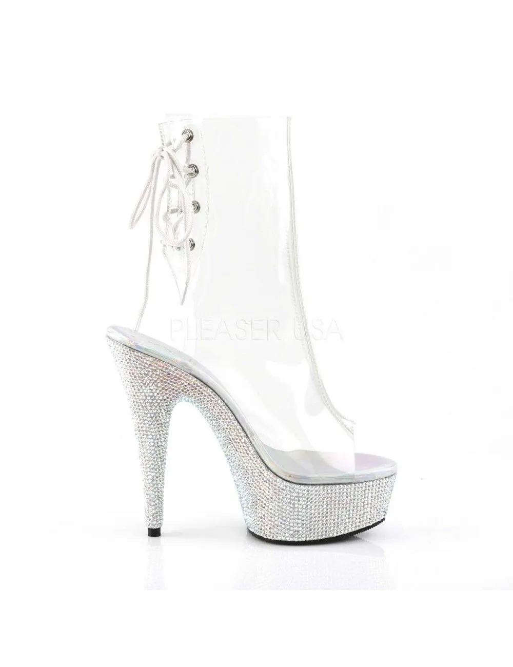 Pleaser USA Shoes Bottines Joyaux Et Strass Transparent Luxe PLEASER – Image 5