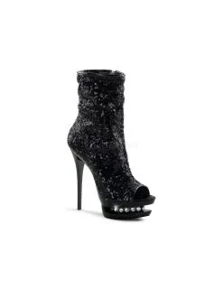 Pleaser USA Shoes Bottines Luxe Et Paillettes Noir PLEASER