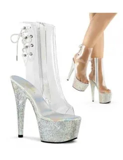 Pleaser USA Shoes Bottines Luxe Strass Transparent PLEASER