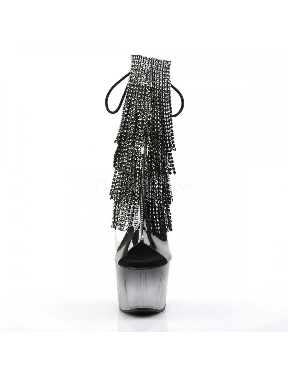 Pleaser USA Shoes Bottines Noir 2 Tons Avec Franges Et Strass – Image 2