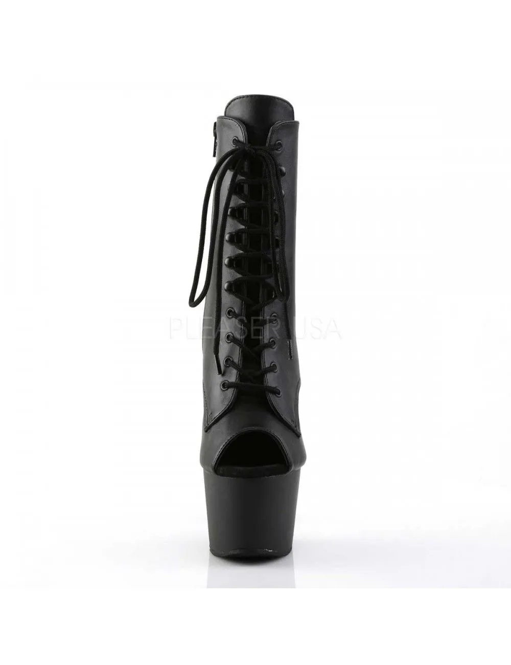 Pleaser USA Shoes Bottines Ouverte Plateformes Laçage Noir Mat PLEASER – Image 2