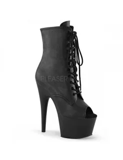 Pleaser USA Shoes Bottines Ouverte Plateformes Laçage Noir Mat PLEASER