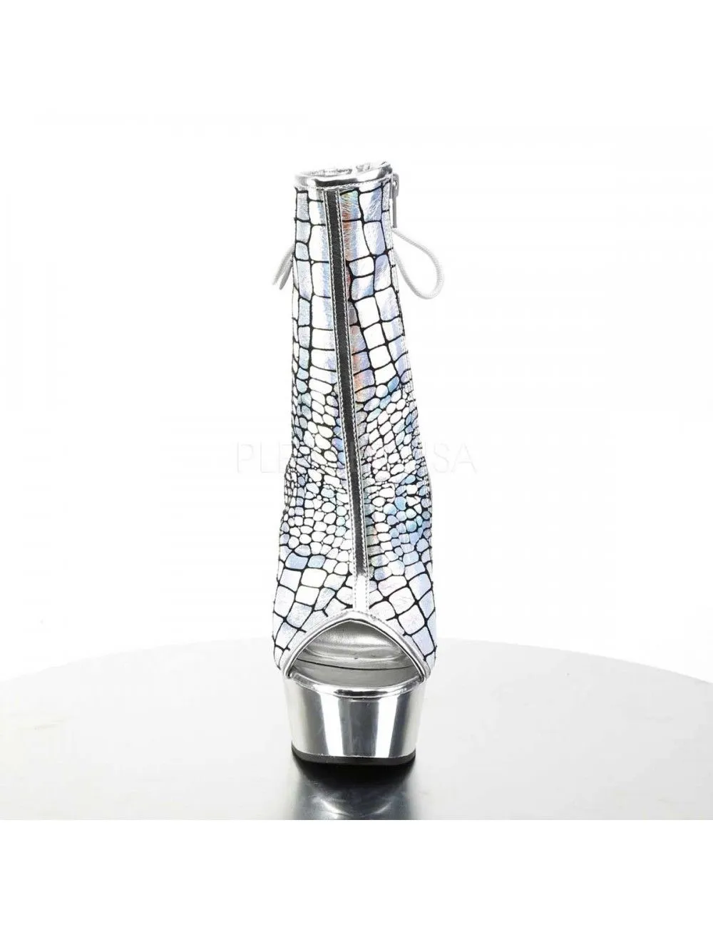Pleaser USA Shoes Bottines Ouvertes Argent Plateforme Chromée PLEASER – Image 2