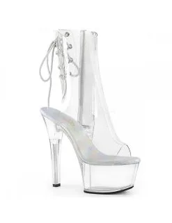 Pleaser USA Shoes Bottines Ouvertes Transparente Avec Laçage Pleaser