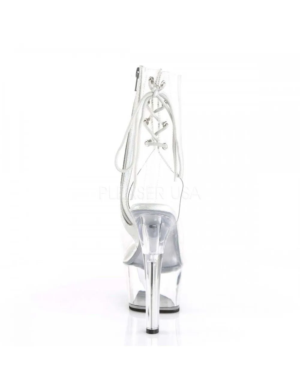 Pleaser USA Shoes Bottines Ouvertes Transparente Avec Laçage Pleaser – Image 4