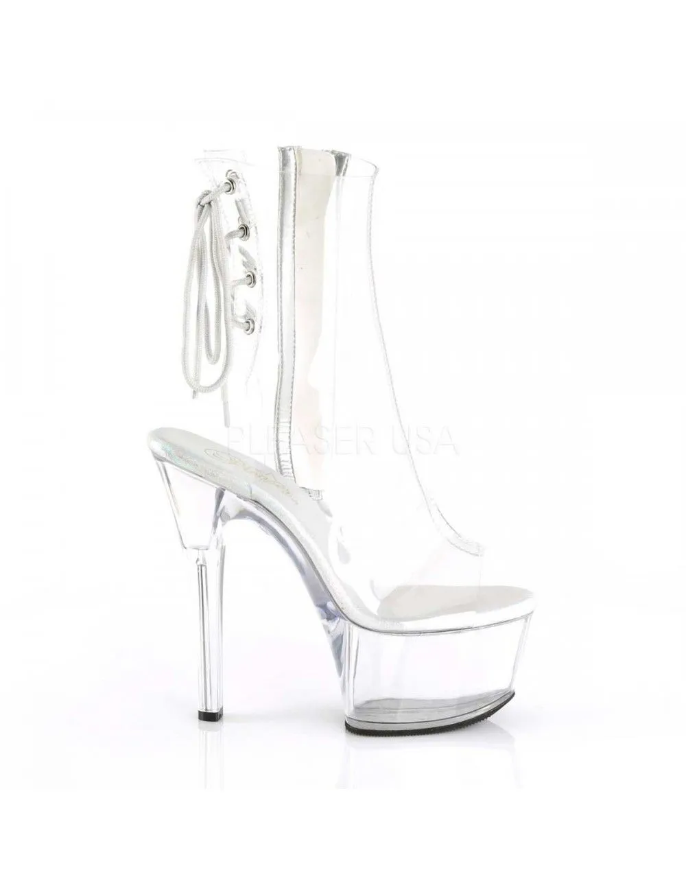 Pleaser USA Shoes Bottines Ouvertes Transparente Avec Laçage Pleaser – Image 5