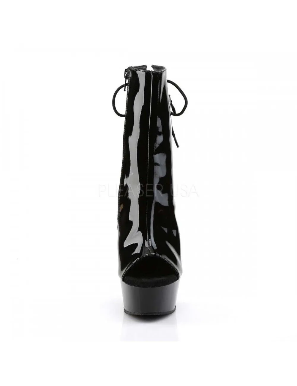 Pleaser USA Shoes Bottines Plateforme Ouverte Noire Vernis PLEASER – Image 2