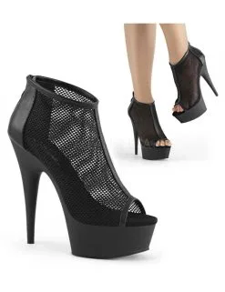 Pleaser USA Shoes Bottines Plateforme Résille Noir & Sexy PLEASER