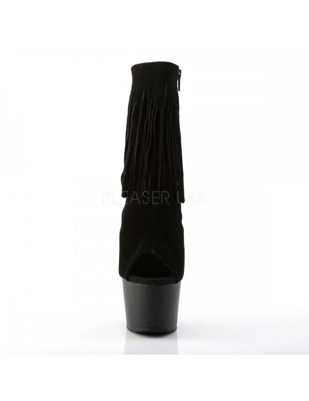 Pleaser USA Shoes Bottines Plateformes Daim Franges Noir PLEASER – Image 2