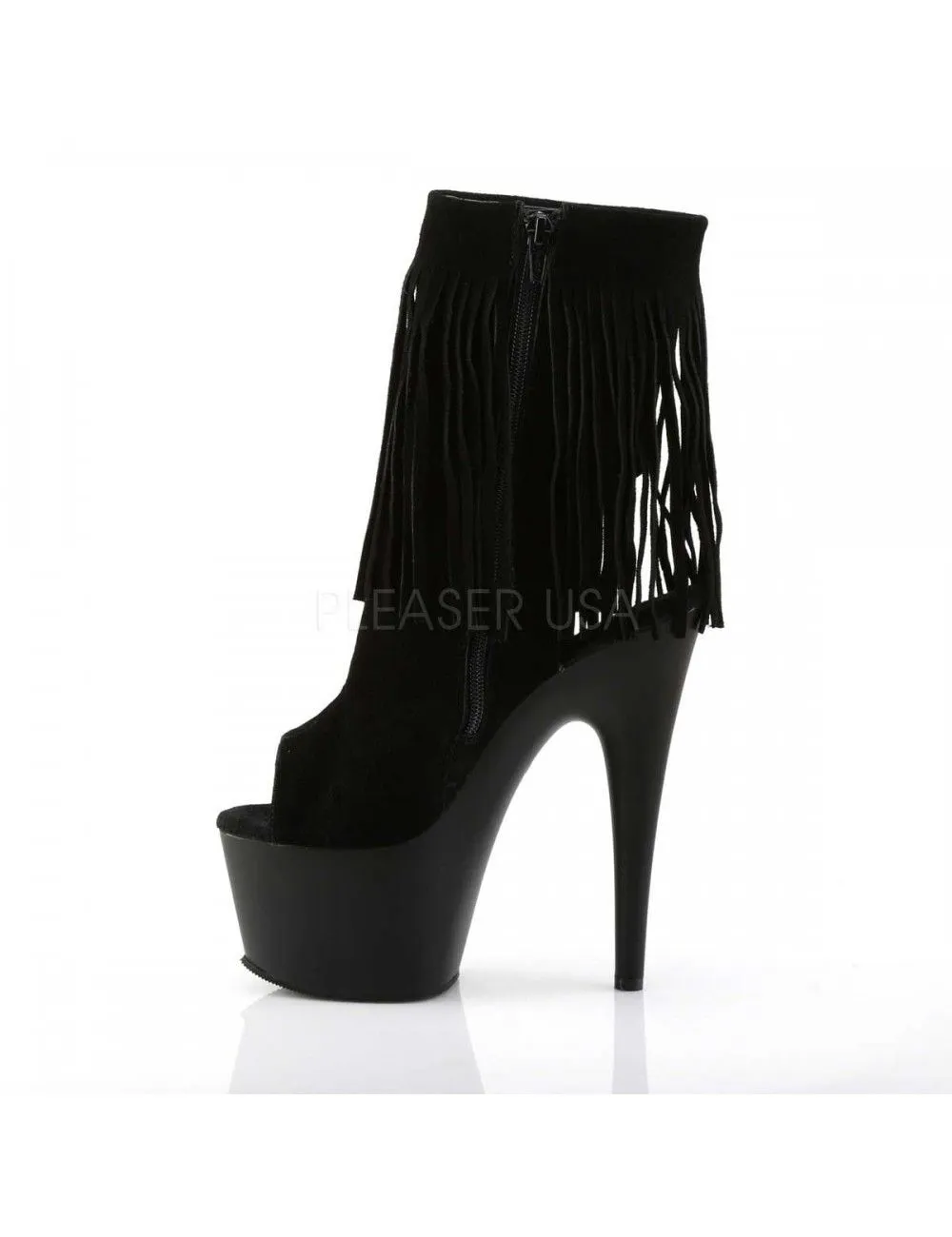 Pleaser USA Shoes Bottines Plateformes Daim Franges Noir PLEASER – Image 3