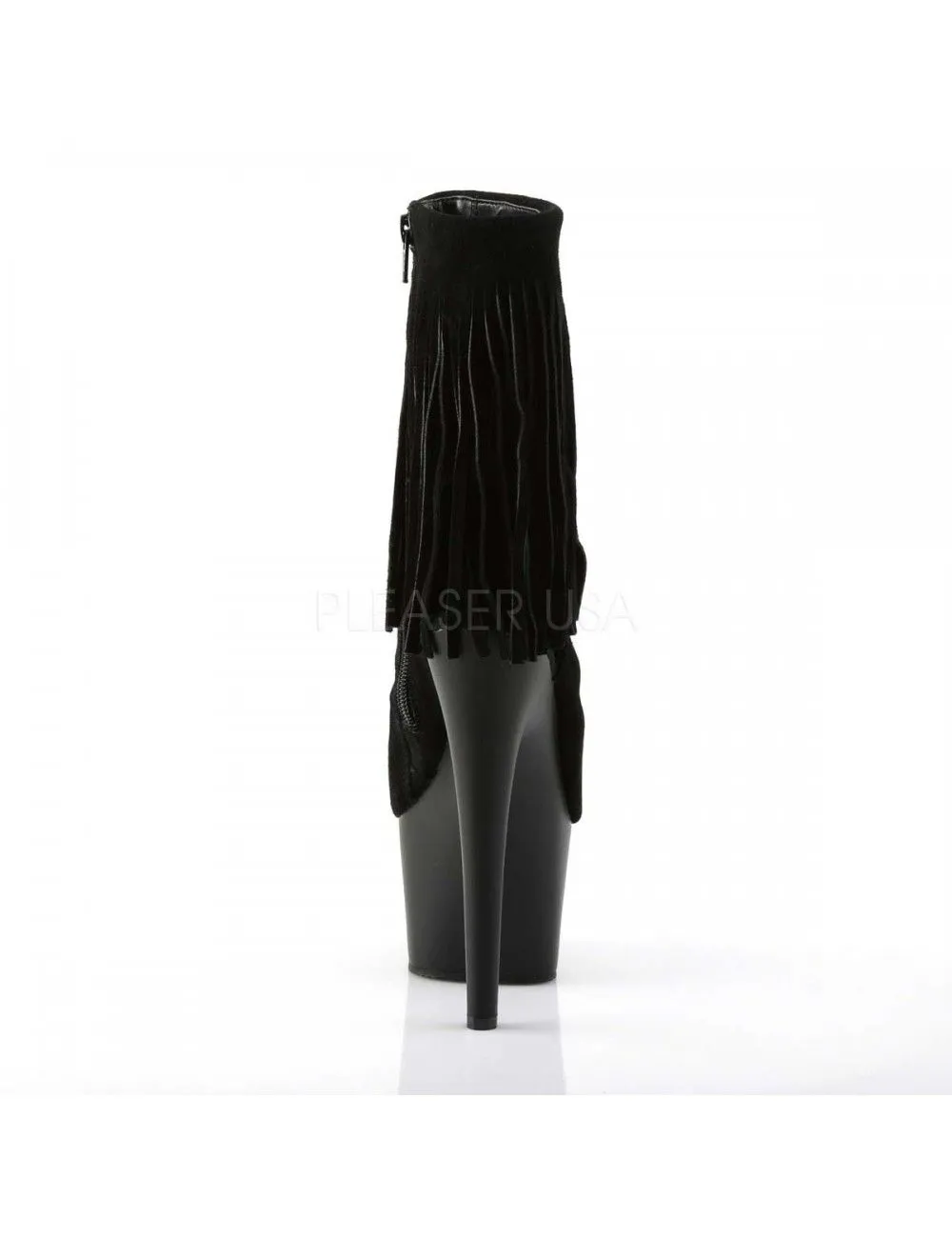 Pleaser USA Shoes Bottines Plateformes Daim Franges Noir PLEASER – Image 4