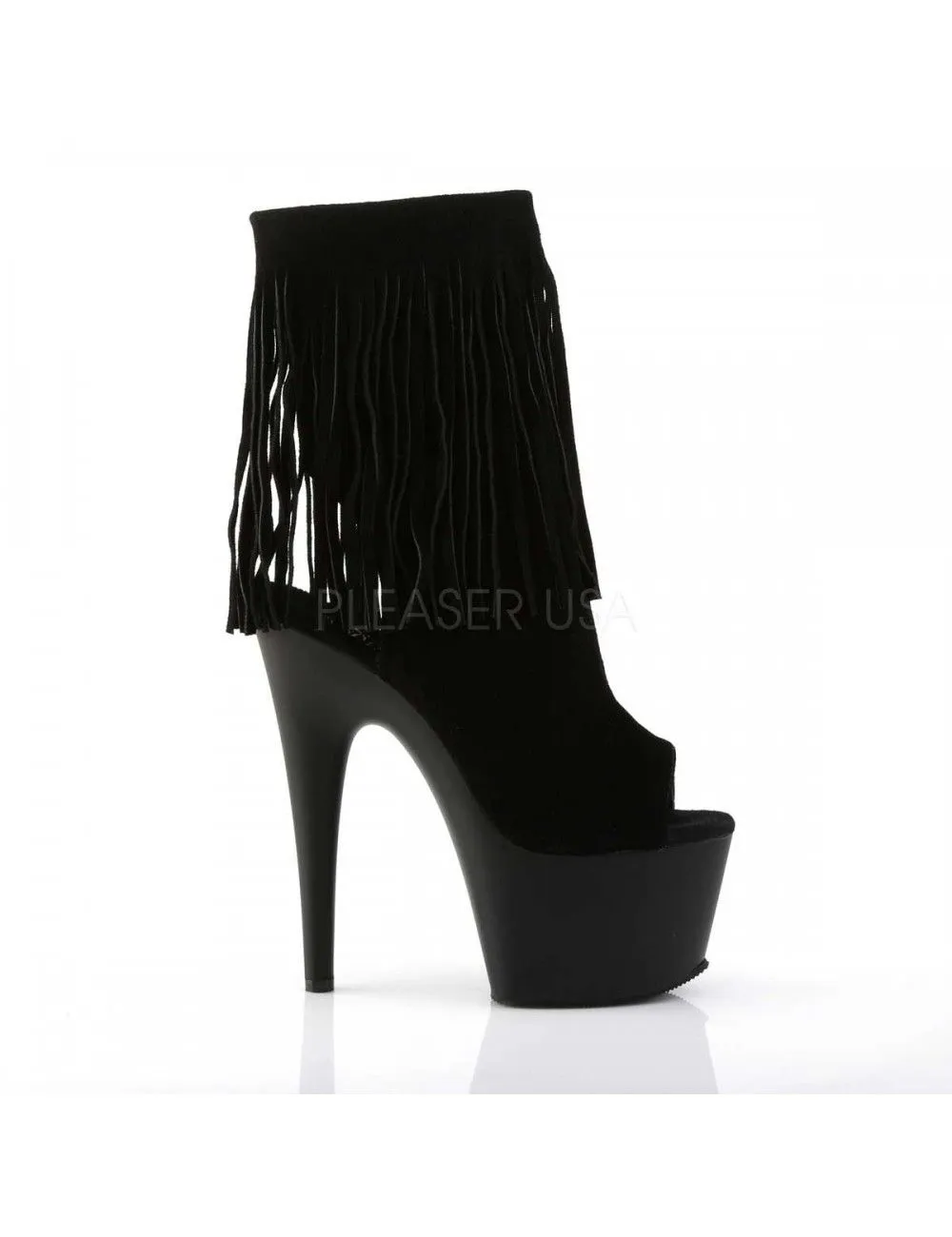 Pleaser USA Shoes Bottines Plateformes Daim Franges Noir PLEASER – Image 5