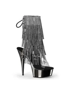 Pleaser USA Shoes Bottines Plateformes Delight Franges Noir Pleaser