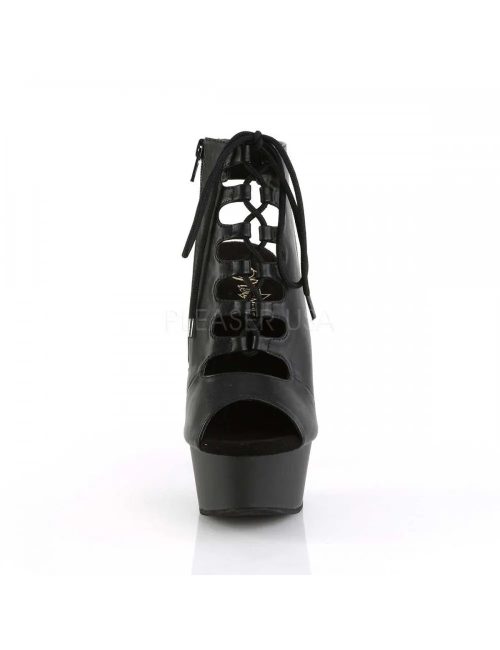 Pleaser USA Shoes Bottines Plateformes Et Laçage Noir Mat Pleaser – Image 2