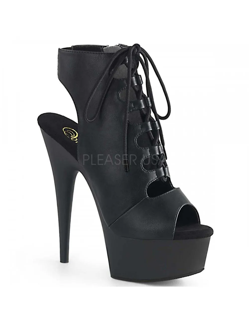 Pleaser USA Shoes Bottines Plateformes Et Laçage Noir Mat Pleaser