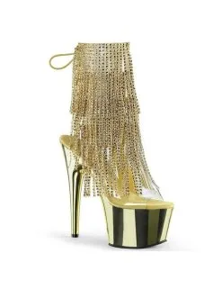 Pleaser USA Shoes Bottines Plateformes Franges Or Pleaser
