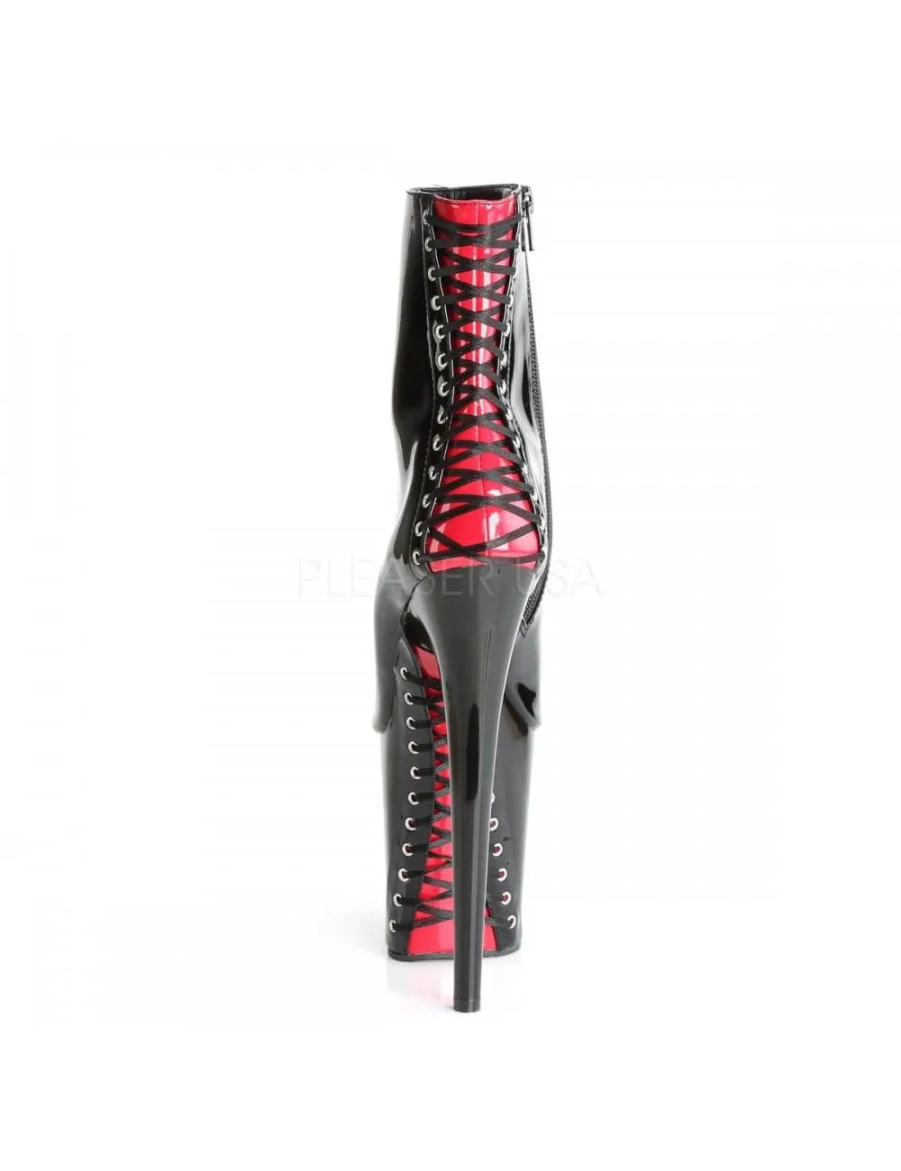 Pleaser USA Shoes Bottines Plateformes Noir Vernis Laçage Pleaser – Image 2