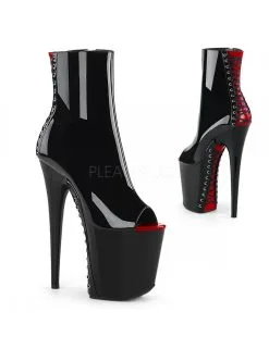 Pleaser USA Shoes Bottines Plateformes Noir Vernis Laçage Pleaser