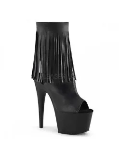 Pleaser USA Shoes Bottines Plateformes Ouvertes Franges Noir PLEASER