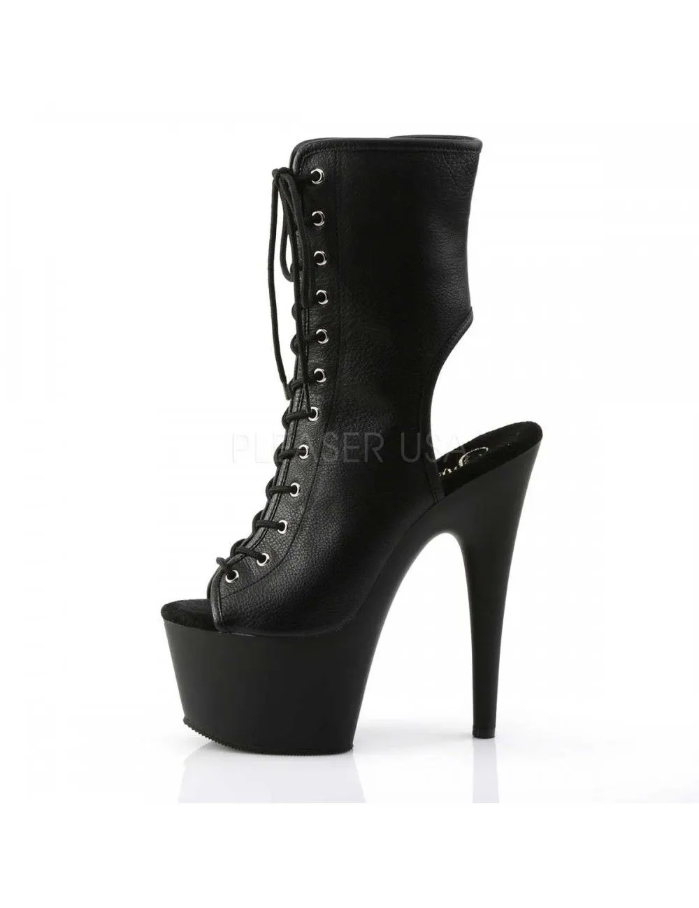 Pleaser USA Shoes Bottines Plateformes Ouvertes Noir Laçage Pleaser – Image 3