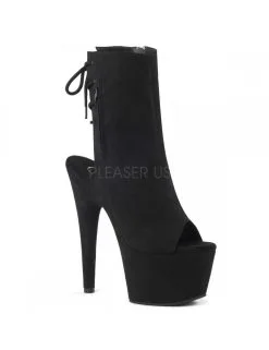 Pleaser USA Shoes Bottines Plateformes Ouvertes Suédine Noir PLEASER