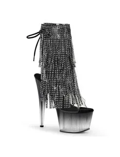 Pleaser USA Shoes Bottines Pole Dance Franges Noir Pleaser