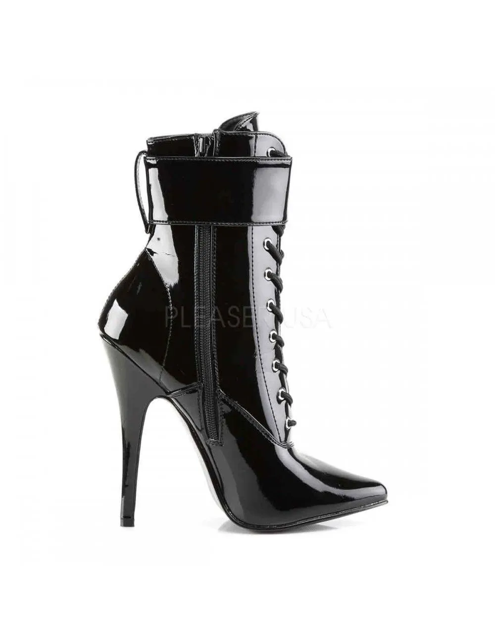 Pleaser USA Shoes Bottines Talon Aiguille Noir Vernis DOMINA 1023 – Image 5