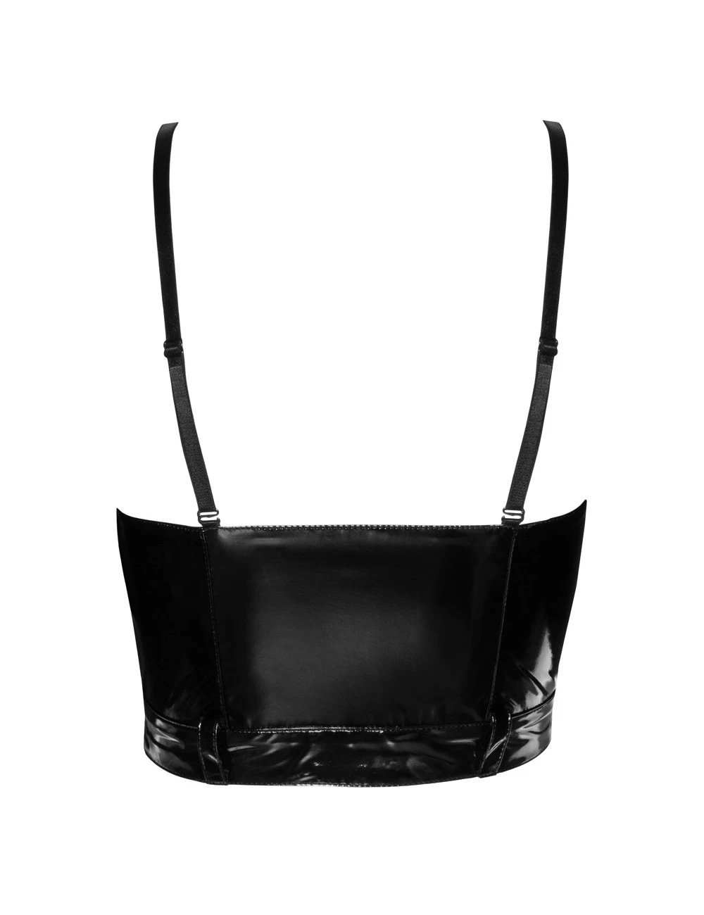 Bustier En Vinyle Noir Brillant Zip Black Level – Image 5