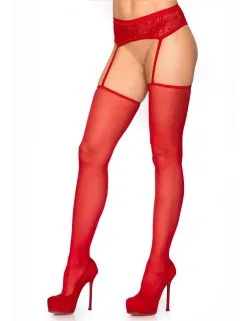 Collant Jarretelles Classique Rouge LEG AVENUE