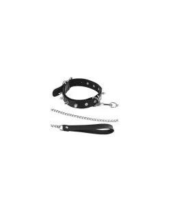 Collier à Pointe Métal Et Laisse Fetish Tentation
