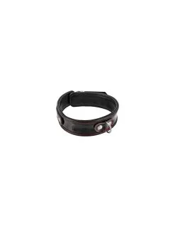 Fetish Tentation Collier Cuir Vernis Coutures Rouges Fetish Premium