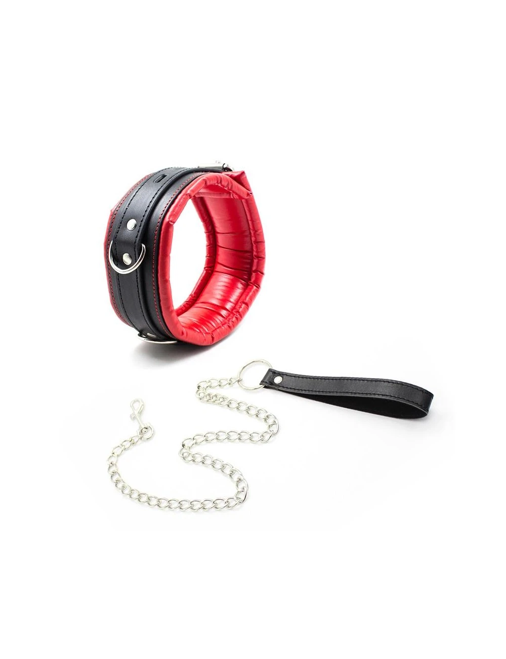 Collier Rembourré Et Laisse Métal Fetish Addict