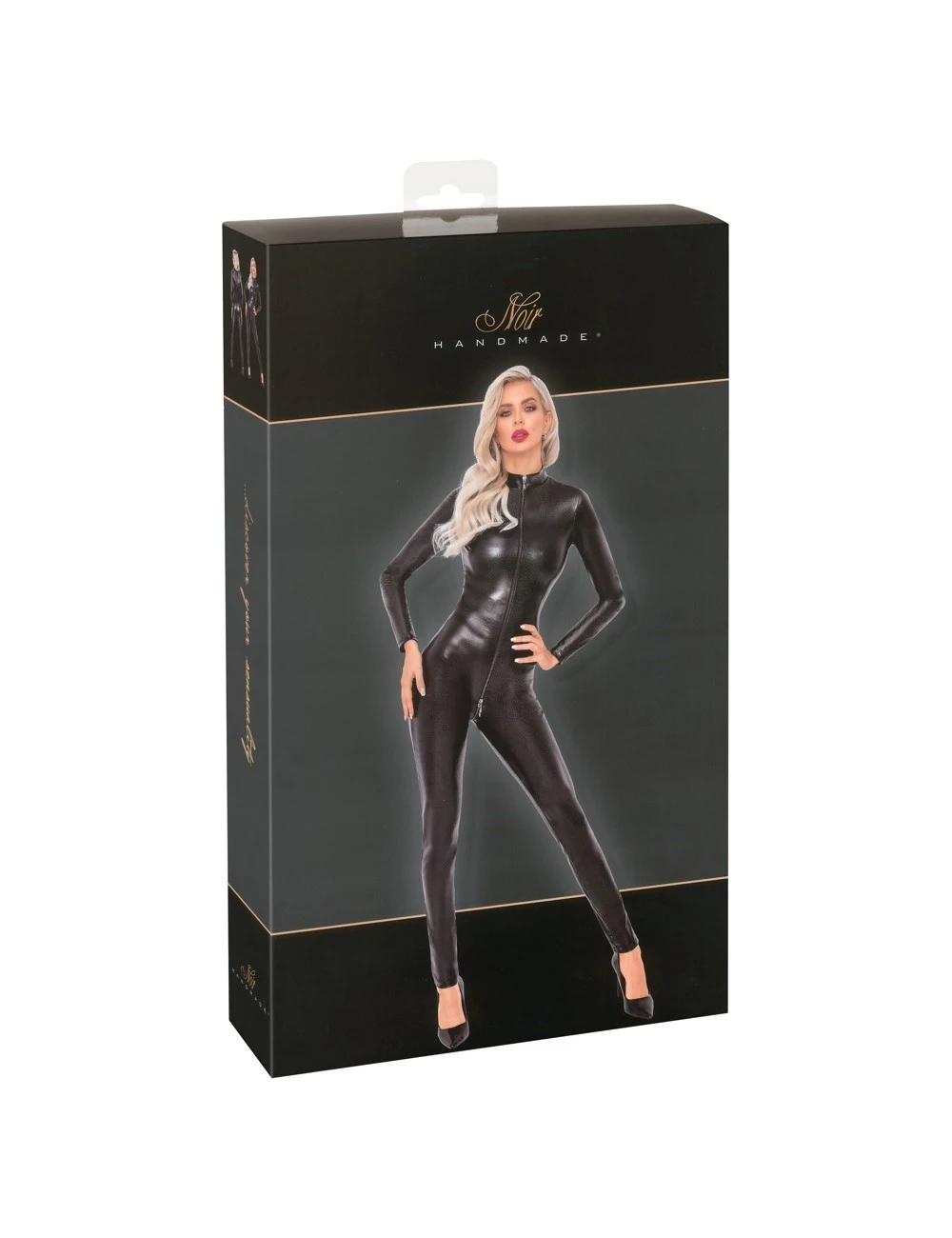 Combinaison Noir Wetlook Zip Snake Noir Handmade – Image 7