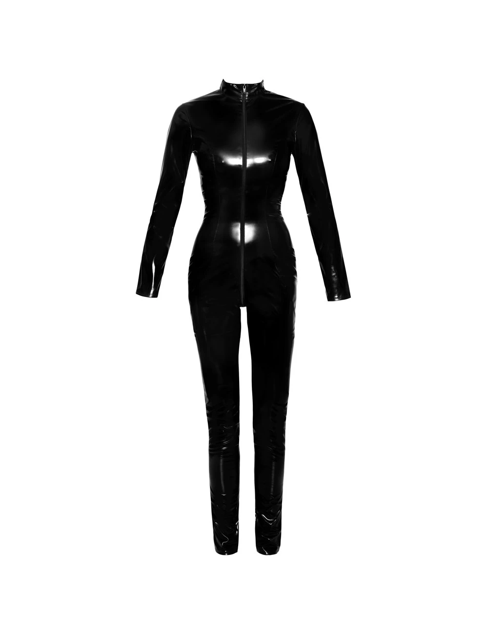 Combinaison Vinyle Noir Zip Laura Black Level – Image 4