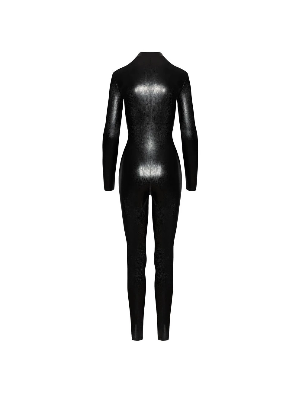Noir Handmade Combinaison Wetlook Motif Peau De Serpent – Image 6