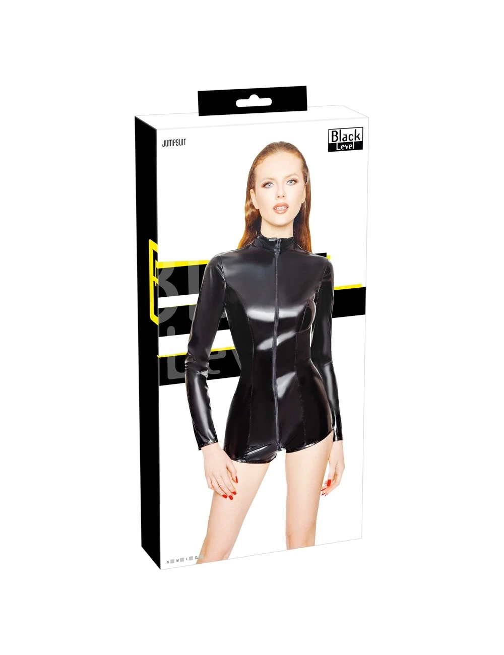 Combishort Vinyle Noir Zip Black Level – Image 10