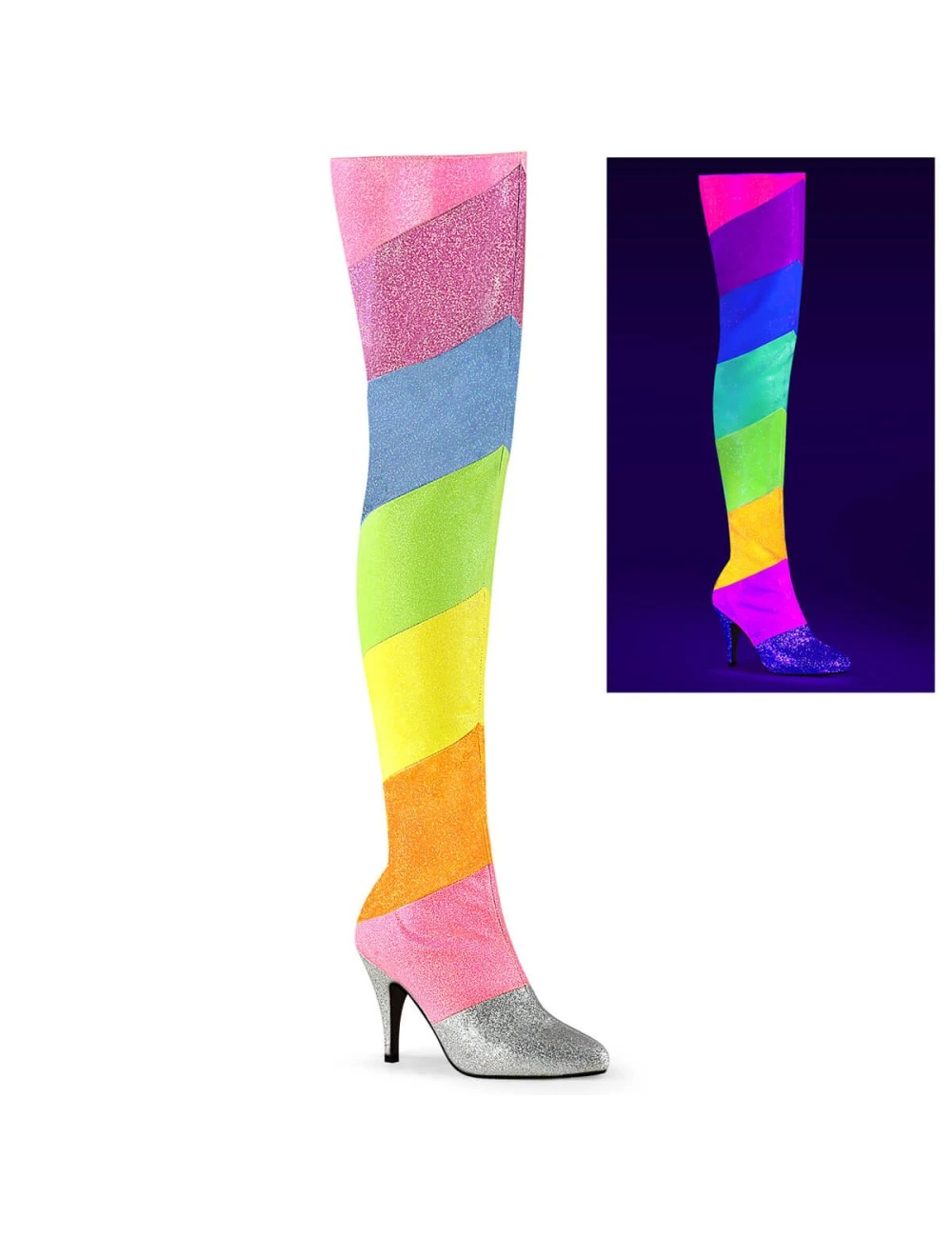 Pleaser USA Shoes Cuissarde Arc En Ciel Dream-3012RBG PLEASER